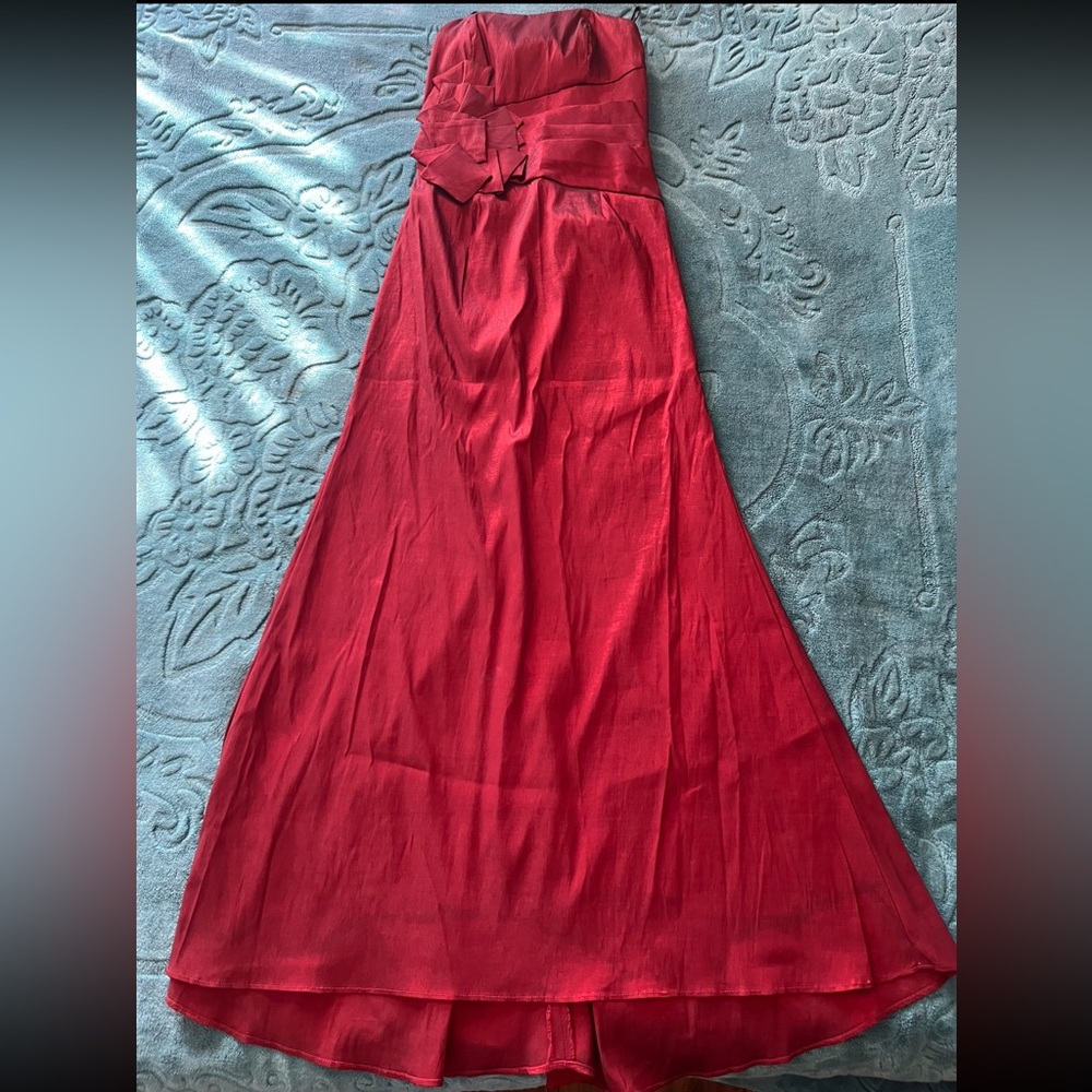 Jessica McClintock Red Strapless Dress